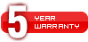 5 Year Warranty